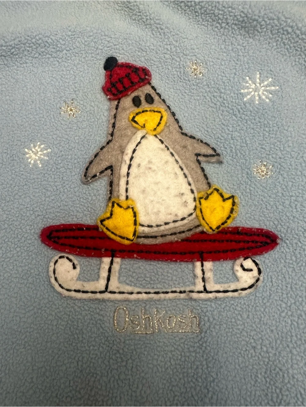 OshKosh B'gosh Light Blue Penguin Fleece Sleep Sack Romper